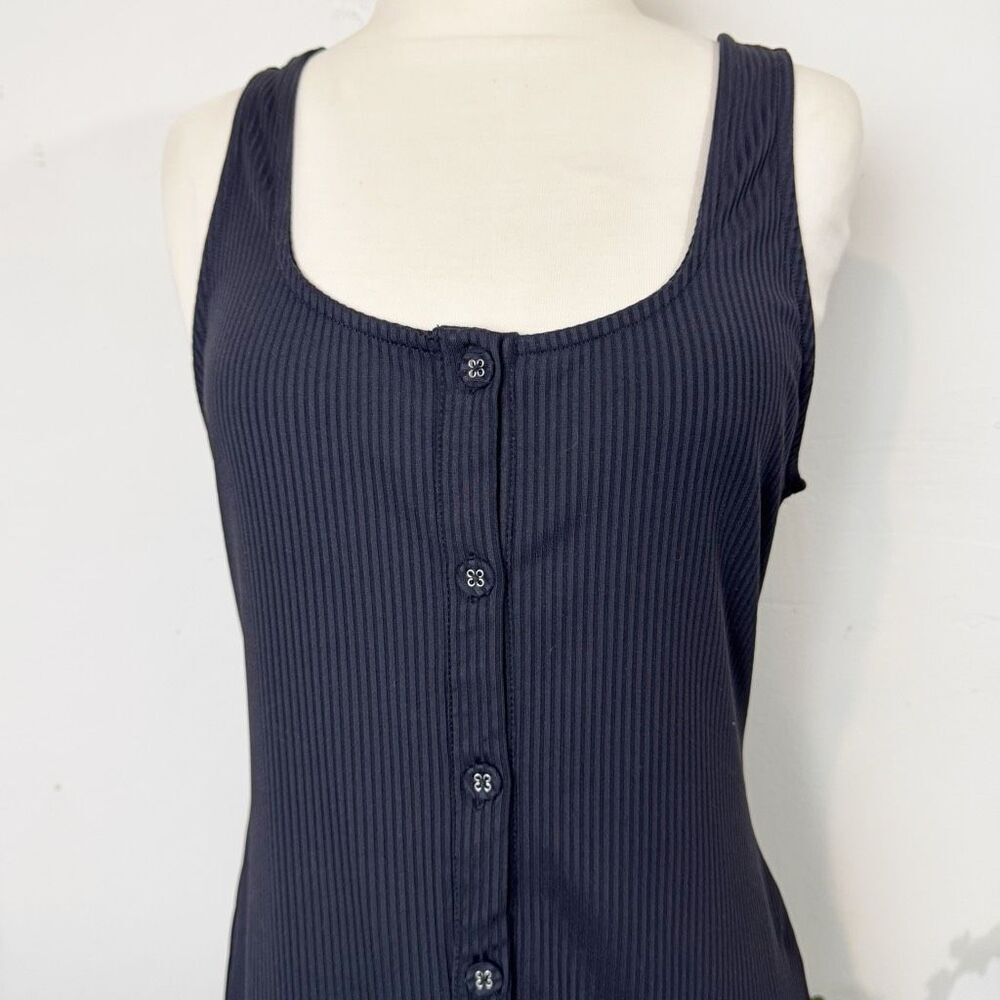 FOURTEENTH PLACE * square neck rib knit body-con midi dress | large | black - Picture 3 of 10